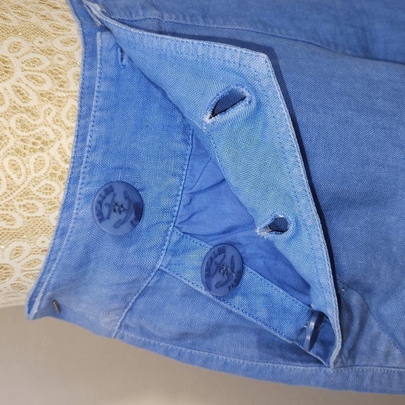 Escales Paris Women EU36/US6 100% Linen Sailor Button Front Back Pocket Shorts - Picture 6 of 16